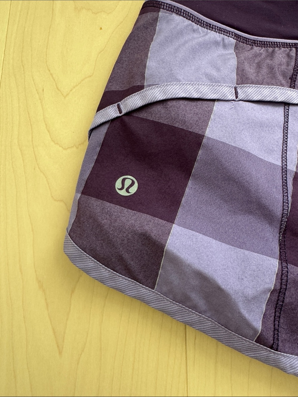 Lululemon Purple Plaid Speed Up Short 2.5” - Picture 3 of 5